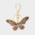 Multicolor Rhinestone Butterfly Keychain Metal Insect Charm view 5