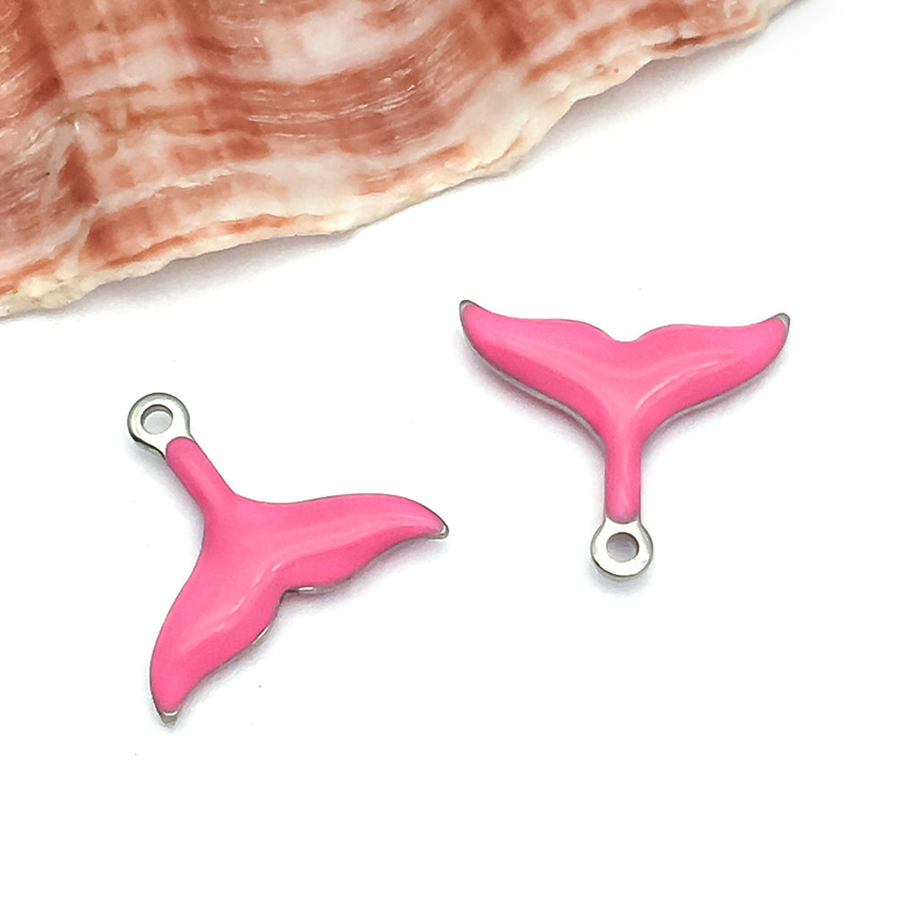 Enamel Stainless Steel Mermaid Tail Charm Pendant for DIY Bracelet Necklace Jewelry — 10mm