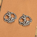 Floral Skull Pendant Metal Jewelry Making Component In 3 Finishes view 4