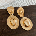 Sculpted Ring Drop Earrings in Polished Statement Design view 6