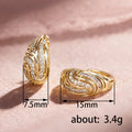 Gold Tone Openwork Teardrop Hoop Earrings Polished Metal Jewelry view 4