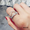 V Crown Stack Ring With Clear Stones in Two Tones With Polished Clear Stone Detail view 5
