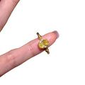 Gold Tone Yellow Oval Center Ring Baguette Side Accents view 5