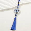 Blue Evil Eye Tassel Hanging Charm With Glass Eye Bead view 7