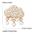 Cloud Rhinestone Brooch with Faux Pearl Drops Decorative Lapel Pin view 6