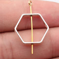 20x18mm 1.4g Multicolor Zinc Alloy Geometric Hollow Hexagon Frame Loose Metal Beads for Jewelry Making