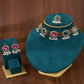 Five Color Choker Earring and Ring Coordinated Jewelry Sets view 6
