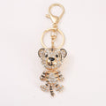 Rhinestone Cub Tiger Keychain Gold Clasp Clear Stones view 5