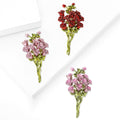 Metallic Rose Bouquet Brooch in Red Pink or Mixed Pink view 1