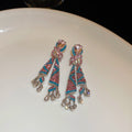 Colorful Crystal Tassel Earrings in Three Ornate Designs view 6