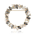 Angular Crystal Wreath Brooch in Clear or Multicolor Stones view 5