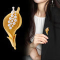 Floral Bouquet Pearl Look Metal Brooch Pin for Jackets and Lapels view 3