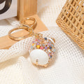 Rhinestone Beaded Pig Keychain Gold Clasp Multicolor Cord Options view 2