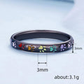 Colorful Paw Print Band Ring Gunmetal Silver Sizes 6-10 view 4