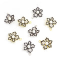 Pearl Center Flower Charms in Gold and Silver Tone Finishes view 5