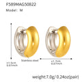 Stainless Steel Polished Hoop Earrings Gold Steel Two-Tone Sizes view 10