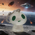 Glow-in-the-Dark Green-Eyed Alien Figure Keychains in Seven Poses view 5