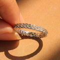 Bezel-Set Round Clear Stone Eternity Ring Silver Tone view 2