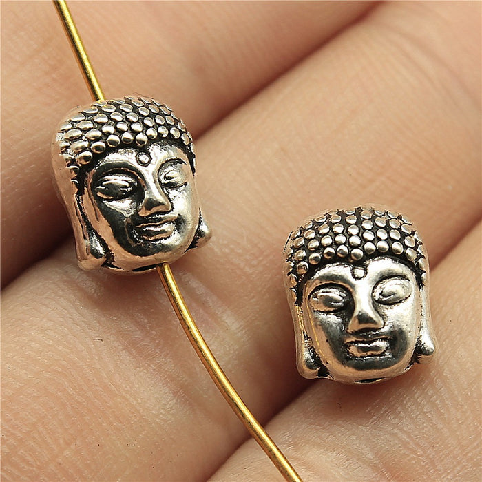 Buddha Head Bead in 5 Metal Finishes for Jewelry Making