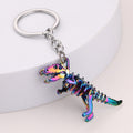 Colorful Alloy Dinosaur Skull Keychain Halloween Gift Bag Charm