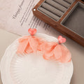 Fabric Petal Flower Statement Stud Earrings in Six Designs view 8