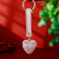 Star Band Crystal Heart Keychains with Straps and Plain Options view 6