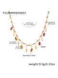 Gold Evil Eye Enamel Necklaces Agate Drop Fringe Styles view 9