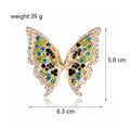 Gold Tone Butterfly Crystal Enamel Metal Brooch Pin view 2