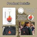 Red Octopus Keychain With Patterned Round Charm And Metal Ring view 2