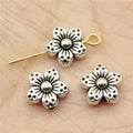8x8x4mm 0.7g Antique Silver Zinc Alloy Flower Loose Metal Beads for DIY Bracelet Necklace Making