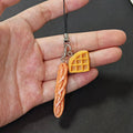Mini Baguette Croissant Waffle Bread Phone Charms 3 Styles view 3