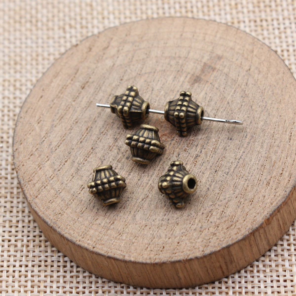 8.2x7.3x7.3mm 1.1g Antique Bronze Zinc Alloy Round Small Hole Spacer Beads for DIY Bracelet Jewelry Making