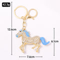 Rhinestone Running Horse Keychain Enamel Mane Five Colors view 4