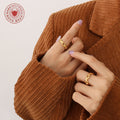 Open Adjustable Chain Link Rope Twist Ring Gold Or Silver view 1