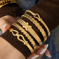 Patterned Hinged Bangle Collection in Gold and Silver Tone Styles view 3