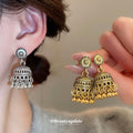 Filigree Bell Drop Earrings in Gold Tone and Silver Tone view 3