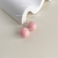 Glossy Round Resin Ball Stud Earrings in Three Colors view 4