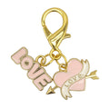 Pink Love Letter Heart Arrow Enamel Lobster Clasp Charm view 6