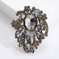 Faceted Crystal Cluster Brooch Decorative Metal Pin For Jackets And Lapels view 6
