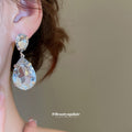 Rhinestone Teardrop Necklace Earring Sets Silver Tone view 3