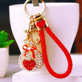 Jeweled Heart Fortune Pouch Keychains with Braided Wrist Loops view 7