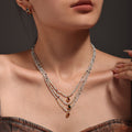 Natural Stone Bead Necklace Black Zircon Teardrop Pendant view 3