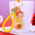 Pearl Pouch Keychains with Four-Leaf Caps and Braided Wrist Straps view 7