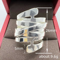Multi-Rail Smooth Extra-Wide Open Ring In Gold And Silver Tones view 4