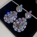 Silver-Tone Crystal Teardrop Dangle Stud Earrings Decorative Jewelry Accessory view 6