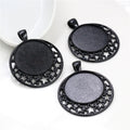 Star Crescent Round Pendant Bezel Blank for Cabochon Craft view 6