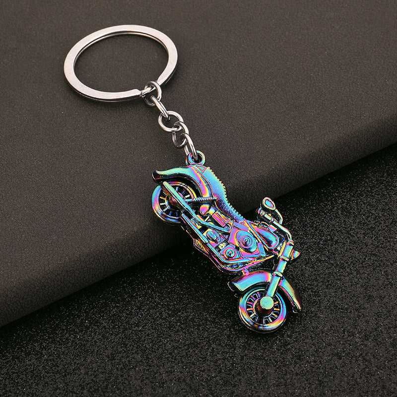 Moving Wheel Motorcycle Metal Keychain Realistic Bike Model Charm