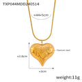Textured Heart Pendant Necklaces and Matching Studs view 9