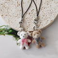 Flocked Teddy Bear Phone Strap Charms in Two Colors view 4