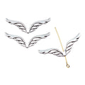Antique Silver Curved Angel Wing Spacer Beads for Jewelry Making view 3